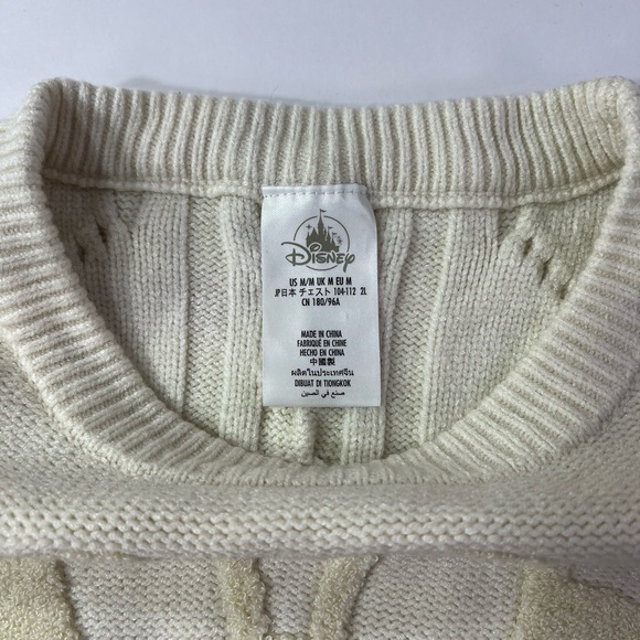 Disney Parks 2022 Exclusive Minnie Mouse Cable Knit Crewneck Sweater - cream, M - Picture 3 of 13
